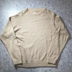90s LLbean コットンニット　ベージュ　サイズM アースカラー