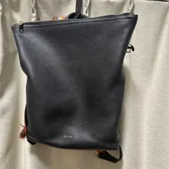 ポールスミス レザーリュック マルチカラー シボ加工 ブラック