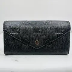 【新品同様】MICHAEL KORS 長財布 ブラック MKロゴ エンボス
