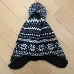 美品 Columbia コロンビア ニット帽 耳当て付き ノルディック柄 F