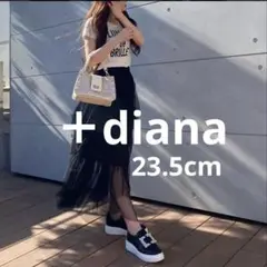 【人気】　+diana パールバックルスリッポン 厚底　ビジュー スニーカー