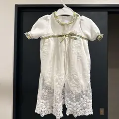 ホワイト ベビードレス レース装飾付き　バースデー　cottoli