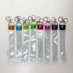 銀テープホルダー キーストラップ　ロング 1個