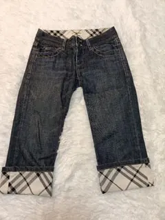 BURBERRY BLUE LABEL クロップド デニムパンツ M チェック