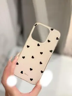 Hield iPhone 15 pro用ケース ハート柄 クリア