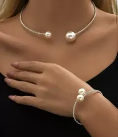 シ*マ様 パールブレスレット　ネックレス　セット　ブライダル　ウェディング