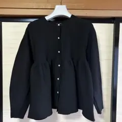 ペプラムトップス　黒　Lサイズ