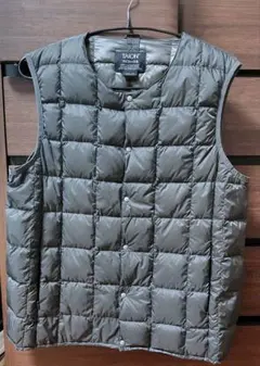 TAION タイオン ダウン ベスト クルーネック XL チャコール