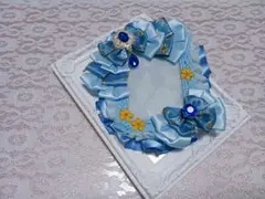 B8 硬質ケース デコ 痛トレカケース リボン 惑星 ブルー 青 水色 花