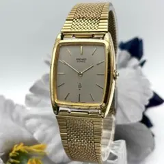 稼働✨SEIKO セイコー メンズ 腕時計 スクエア タンク ゴールド