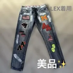美品✨刺繍デザイン デニムパンツ 36【L】 LEX着用　おしゃれ　新品　派手