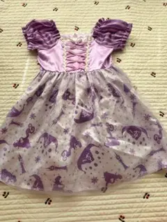 プリンセスドレス パープル チュール パフスリーブ