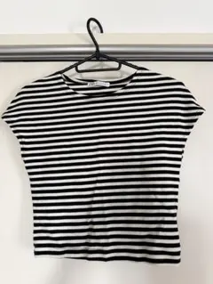 ZARA ボーダー 半袖 Tシャツ クロップド丈