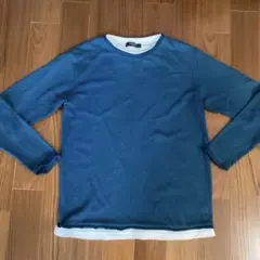 PLUS ONE 長袖カットソー ブルー L