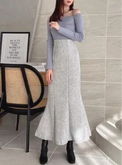 ラメスパンコールツイードマーメイドスカートdk1282 Lサイズ