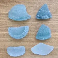 シーグラス　瓶底兄弟　6個