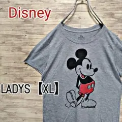 B122【US輸入】Disney(ディズニー)　Tシャツ【レディースXL】グレー
