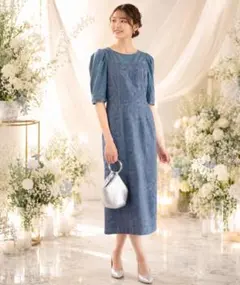 Aimer Acret レース切替ワンピース ドレス 　膝丈　半袖　新品