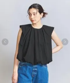 【BEAUTY&YOUTH】コットン ギャザーバルーン トップス