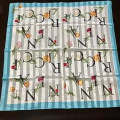 新品、ニナリッチスカーフ、ハンカチーフ シルク&コットン53cm×53cm