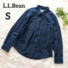 エルエルビーン　長袖シャツ　ネイビー　S　秋冬　シンプル　胸ポケット　063