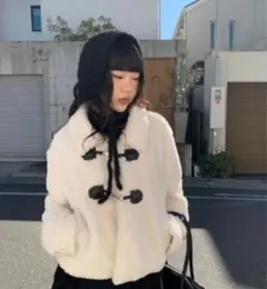 wonderwonder キルティングファージャケット 黒 nugu - メルカリ