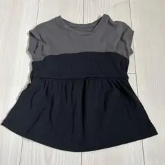フレアシルエット Tシャツ サイズ110 グレー/黒