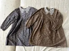 双子SHIPS フラワープリント ワンピース 130cm2点セット