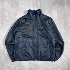 ポロラルフローレン キッズ150 ジップブルゾン リバーシブルブラックウォッチ