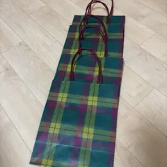 タータンチェック柄 紙袋 ギフト袋　5枚セット