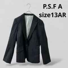 P.S.F Aストライプ ビジネスジャケット 13ARサイズ　チャコールグレー