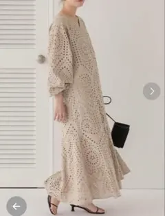 titivate 前後2way コットンレースワンピース S ベージュ　リゾート