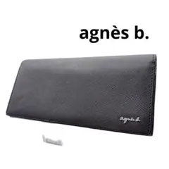 agnès b. 長財布 グレー 二つ折 小銭入れ有 シンプル レザーのサムネイル