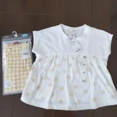 新品　タグ付き　80　 ティーシャツ　パンツ　セット　レギンス5分丈　吸汗速乾