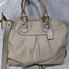 COACH 2WAy ショルダーバッグ/ハンドバッグ アイボリーレザー
