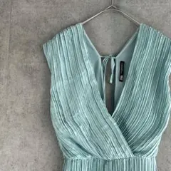 ZARA ザラ（XS）キュロットサロペット プリーツドレス ティアード裾 リボン