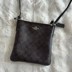 COACH ブラウンレザー ショルダー バッグ
