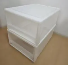 衣装ケース 2個セット ホワイト 引き出し収納 約39×53×23cmのサムネイル