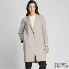 UNIQLO ダブルフェイスコクーンコート　ライトグレイ