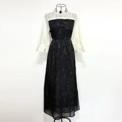 epic day ペタルスリーブフラワー刺繍ドレス 結婚式 M