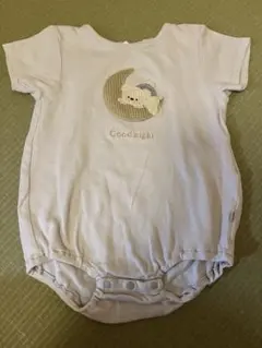 ロンパース 80cm 月とくま刺繍