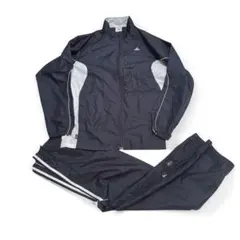 【adidas】グレー セットアップ ウインドブレーカー ジャージ 3本ライン