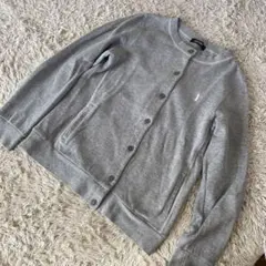 Eastboy グレー ボタン付きカーディガントレーナー綿100