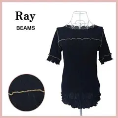 Ray BEAMS シアー メロウ Tシャツ 半袖 トップス ブラック 夏 Fのサムネイル