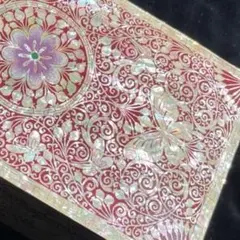 美品 螺鈿細工 蝶々 ジュエリーボックス 宝石箱 小物入れ 伝統工芸品のサムネイル