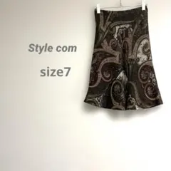 東京スタイル スタイルコム レディース 膝丈フレアスカート S ペイズリー柄
