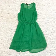 H&M エイチアンドエム ノースリーブフレアワンピース XS 低身長向けのサムネイル