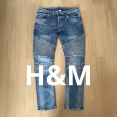 【H&M】スキニー バイカー デニム パンツ ３４