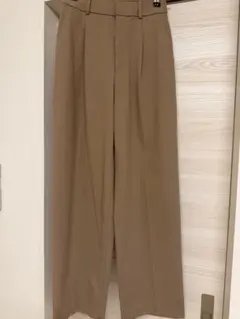 UNIQLO 221-483134 タックワイドパンツ 丈長め 茶色