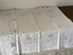 フランスヴィンテージ テーブルクロス　刺繍